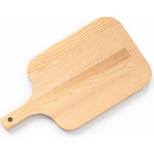 Iterra Ahşap Sunum ve Kesme Tahtası 38 x 20 cm | Doğal Masif Çam | Saplı Servis Tahtası