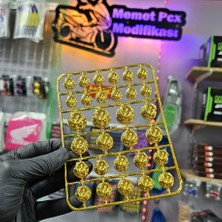 Motosiklet Vida Süsleme Kapağı Sarı ( Gold ) - Universal