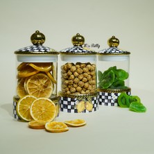 Miss Betty Linda 3'lü Cam Porselen Düz Kavanoz Takımı