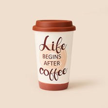 Evidea Kitchen Life Seramik Mug - Beyaz / Kahverengi - 400 ml