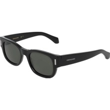 Salvatore Ferragamo Sf 2064SE 001 51 Unisex Dikdörtgen Siyah Kemik Güneş Gözlüğü