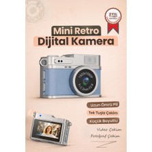 Torima Mini Dijital Kamera Selfie Video Vlog Kamerası Mini Anahtarlık 1080P CMR35 Mavi