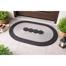 Mtg Jüt Tasarım 4 Halkalı Oval Paspas Jüt Halattan El Emeği Kapı Önü Lavabo Önü Banyo Paspası