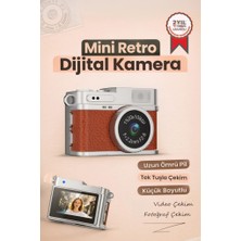 Torima Mini Dijital Kamera Selfie Video Vlog Kamerası Mini Anahtarlık 1080P CMR35 Kahverengi