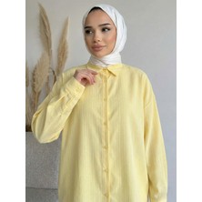 Foremia Kendinden Çizgili Tunik-Sarı -