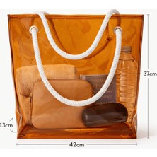 Neon Şeffaf Pvc Plaj & Günlük Tote Çanta 20LITRE Hacim – Halat Saplı Modern Tasarım