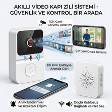 WİderMarkt Kameralı Kapı Zili / Kablosuz Kamera 85° Geniş Açı Gece Görüşlü Çift Yönlü Ses Android & Ios Uyumlu