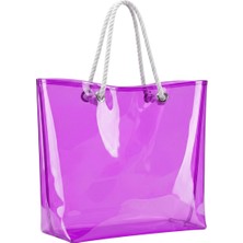 Neon Şeffaf Pvc Plaj & Günlük Tote Çanta 20LITRE Hacim – Halat Saplı Modern Tasarım