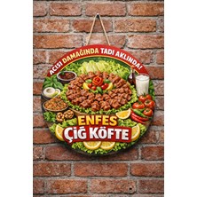 Mayeka Çiğ Köfte Dükkanı Için Duvar Kapı Tablo Süsü Ahşap Askılı Pano Tabela No 5
