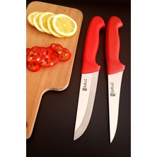 Misda Store Red Mutfak Bıçak Seti Et Bıçağı Sebze Bıçağı Meyve Bıçağı 2'li