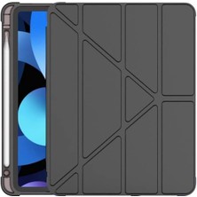 Misda Store Galaxy Tab S7 Fe Lte T730 T735 T737 ile Uyumlu Kılıf Kalem Bölmeli Trifolding Case Siyah