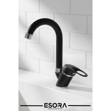 Esora Baston Borulu Mix Mutfak Eviye Bataryası Musluğu Çift Su Girişli