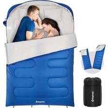 Misda Store Yetişkinler Için Çift Kişilik Uyku Tulumu, Xl Büyük ve Uzun Uyku Tulumu Kamp Sırt Çantası Için 2 Yastık, Su Geçirmez, 2 Kişilik Queen Boy, Hafif Sıcak ve Soğuk Kamp Ekipmanları