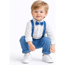 Chicsy Baby Erkek Bebek Askılı Pantolon Takım Papyonlu Şık Çocuk Kombin