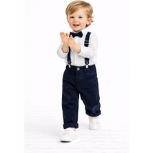 Chicsy Baby Erkek Bebek Askılı Pantolon Takım Papyonlu Şık Çocuk Kombin
