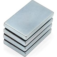 Misda Store Güçlü Neodyum Dikdörtgen Mıknatıs 40X25X5 mm – 4 Adet Set, N35 Manyetik Bloklar – Endüstriyel, Sanayi ve Hobi Kullanımı - Magneteksan