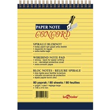 Misda Store Color Concord Ofis Bloknot A5 Çizgili Sarı