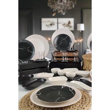 Misda Store 36 Parça 6 Kişilik Kahvaltı Takımı Mermer Desenli