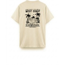 Oksit West Coast Surfriders California Baskılı Erkek Unisex Oversize Tişört Büyük Beden Tshirt