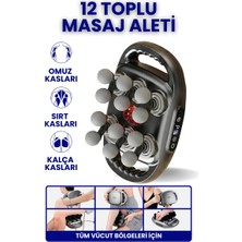 Enshall 12 Top Başlıklı Geliştirilmiş Derin Doku Kas Gevşetici Tüm Vücut Masaj Aleti Şarjlı Masaj Tabancası