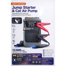 Mo Dou Taşınabilir Akü Takviye Cihazı 12000 Mah Jump Starter 1200A Araç Marş Basma Powerbank 150 Psı Hava Kompresörü Lastik Şişirme Pompası LED Işıklı