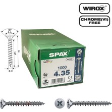Spax Evrensel Vida 4 x 35MM 1.000 Adet Tam Dişli Havşa Başlı Yıldız Z1 Spax-S Versiyon Wırox Kaplama