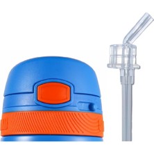 Misda Store 350ML Çocuk Paslanmaz Çelik Termos Için Ekonomik Yedek Kapak ve Pipet Seti (Mavi Elmas)