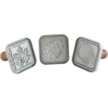 Misda Store Ware Springerle Kurabiye Pulları, 3'lü Set, Ahşap Saplı