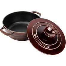 Leaf Shop Döküm Yuvarlak Tencere Döküm Demir Kapak Experience Majolik Serisi ÇAP(Ø)28CM