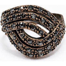 Siyah Taşlı Çok Katmanlı Bakır Yüzük