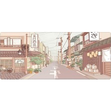 Leaf Shop Gaming Mouse Pad 70X30 Mouse Pad Xl Büyük Oyuncu Mouse Pad Speed Anime Mousepad (Japan Street, 70X30 cm (3mm Kalınlık))
