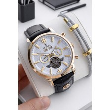 Reward Italyan Bileklik Hediyeli Deri Kordon Otomatik Mekanizma 5 Atm Erkek Kol Saati W.147667.1