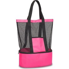 Leaf Shop Çantası Soğutucu Bölmeli Seyahat Çantası Termal Piknik Kamp Çantası Outdor Çanta (Pembe) (Pembe)