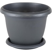 Leaf Shop Saksı Tabaklı No: 8 14 Litre, 36 Cm, Antrasit
