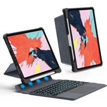 Leaf Shop Ipad Air 11 M3 Çipli 2025 ile Uyumlu Mag Touchpad Blutooth Işıklı Standlı Klavyeli Kılıf