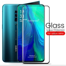 Maks Technology Oppo Reno 10X Zoom Mkst Kenarları Kırılmaya Dayanıklı Cam Ekran Koruyucu - Siyah