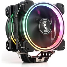 Leaf Shop Freezer X128, 2X12CM Frgb Led'li, Intel & Amd Uyumlu, 4pin Pwm Fanlı, 6x Isı Borusu, Direkt Kontak Işlemci Soğutucu (DKCCX128)