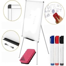 Leaf Shop Ayaklı Beyaz Yazı Tahtası 60X85 cm Teleskobik Ayaklı 1 Adet Alüminyum Kolay Silinebilir Ergomik Beyaz Yazı Tahtası