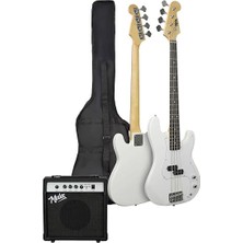 Leaf Shop CBG-460WH 46 Inç 4/4 Yetişkin Amfili Bas Gitar Seti White