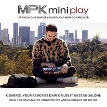 Leaf Shop Professional Mpk Mini Play Mk3 - Mıdı Klavye Controller Dahili Hoparlör ve Dinamik 25 Tuş Yatağı, Mpc Pedleri ve Yazılım Paketi Dahil
