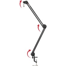 Leaf Shop Frameworks GFWMICBCBM2000 | Yayıncı/podcast/streaming/youtuber Için Masaüstü Akrobat Boom Kollu Mikrofon Standı