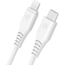 Leaf Shop Omars Type-C iPhone Lightning Hızlı Şarj Kablosu Beyaz 1.2 Metre