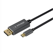 Leaf Shop USB C To Displayport Kablo - Dp 1.4, Thunderbolt 4/3, Hdr, 8k 60Hz, 4K 144Hz/120Hz/60Hz, 2k 240Hz, Full Hd 240Hz, Örgülü, 2 Metre (CDP14B-PRO)