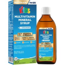 Leaf Shop Kids Multivitamin Mineral Şurup 150 ml – 17 Vitamin ve Mineral, L-Arjinin, Kara Mürver, Beta Glukan, Çocuklar Için Bağışıklık ve Gelişim Desteği
