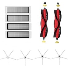 Leaf Shop Max, S6, S6 Pure,s6 Maxv Yedek Hepa Filtre,yan Fırça,roborock ile Uyumlu S5 Max, S6, S6 Pure,s6 Maxv Yedek Parça Beyaz Yenileme Seti-10 Parça