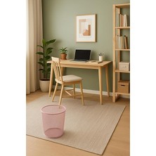 Leaf Shop Tam Delikli Metal Fileli Toz Pembe Çöp Kovası - ND-1044