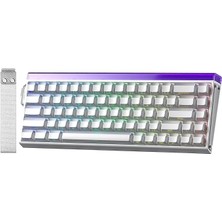 Leaf Shop Hero 68 He Manyetik Klavye Rapid Trigger Jade King Switch 8000Hz Rgb Neon Tkl Hot Swap Oyuncu Klavyesi Beyaz