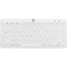 Leaf Shop BT-K95 Bluetooth Bağlantılı Taşınabilir Sessiz Slim Sessiz Klavye Beyaz Telefon Tablet Mac Uyumlu