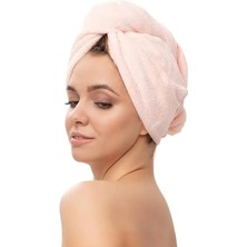 Leaf Shop Pamuk Pudra Havlu Bone Saç Kurutma Bonesi Kafa Havlusu Duş Banyo Bonesi Islak Saç Kurulama Bone