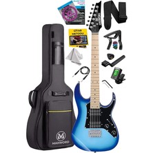 Leaf Shop DE-150BL Maple Klavye Hh Manyetik Yüksek Kaliteli Elektro Gitar Seti